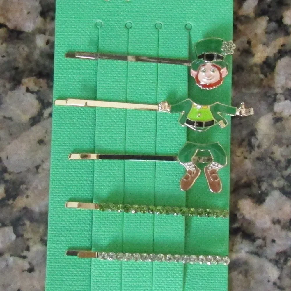 St Patrick's/Leprechaun Hair Pins  + Necklace & Earring Set